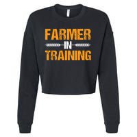 Funny Farmer In Training Apparel Farm Farming Cropped Pullover Crew