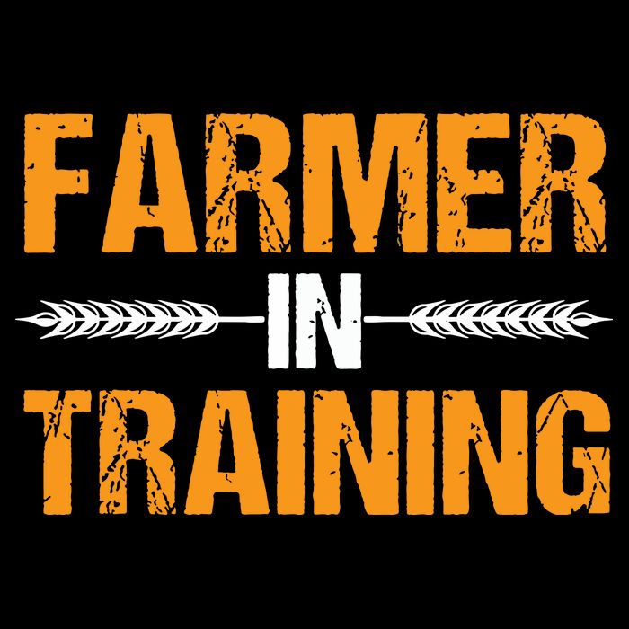 Funny Farmer In Training Apparel Farm Farming Cropped Pullover Crew