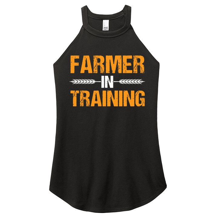 Funny Farmer In Training Apparel Farm Farming Women's Perfect Tri Rocker Tank
