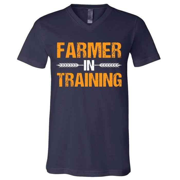 Funny Farmer In Training Apparel Farm Farming V-Neck T-Shirt