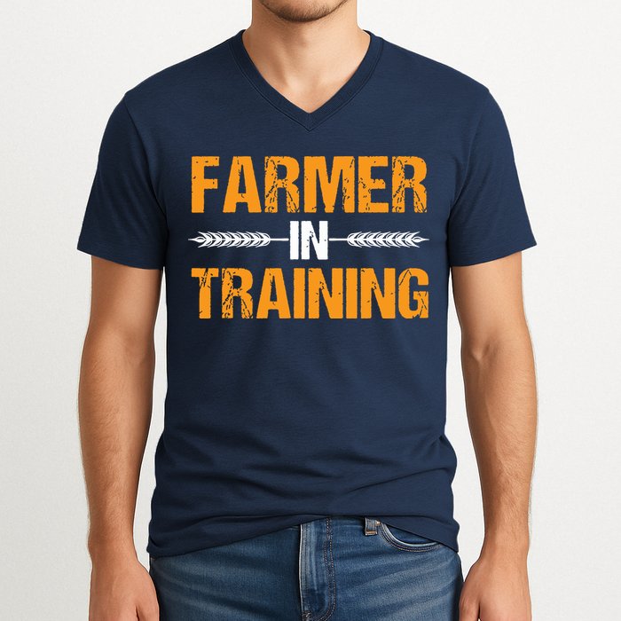 Funny Farmer In Training Apparel Farm Farming V-Neck T-Shirt