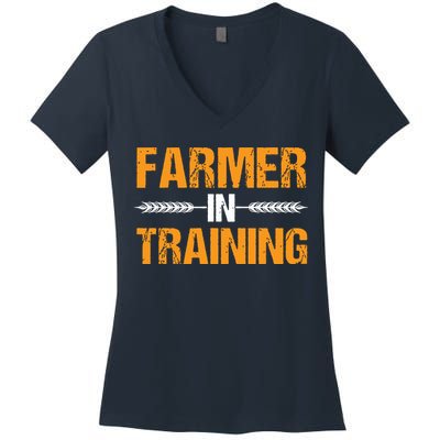 Funny Farmer In Training Apparel Farm Farming Women's V-Neck T-Shirt
