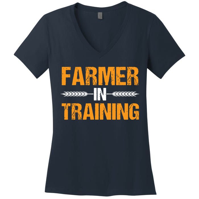 Funny Farmer In Training Apparel Farm Farming Women's V-Neck T-Shirt
