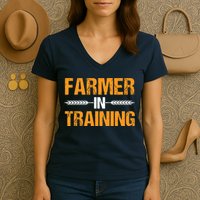 Funny Farmer In Training Apparel Farm Farming Women's V-Neck T-Shirt