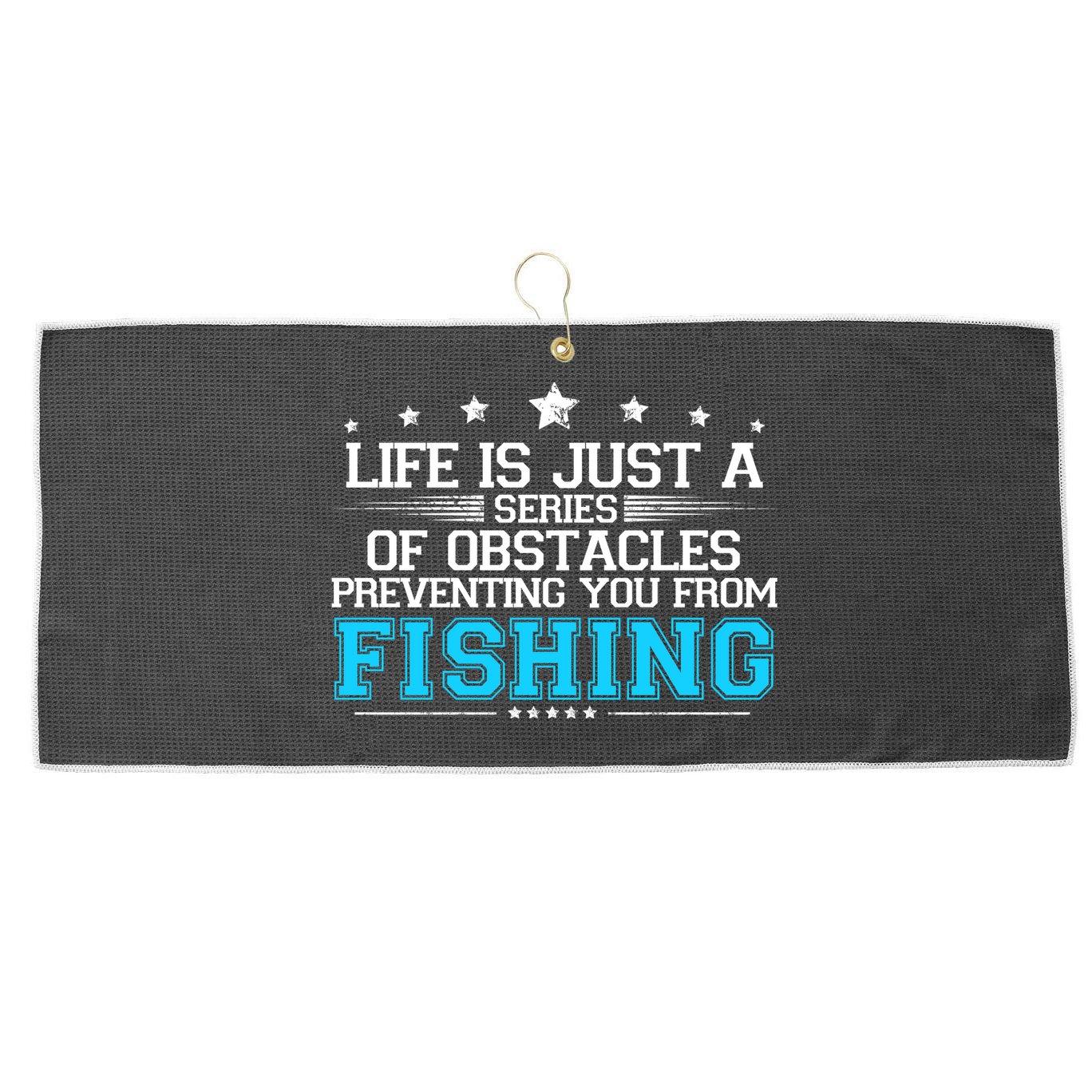 Fishing Large Microfiber Waffle Golf Towel