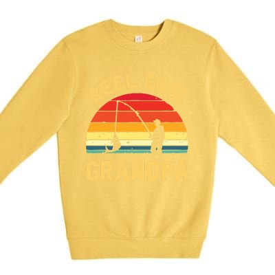 Reel Cool Grandpa Fishing Grandpa Gift Premium Crewneck Sweatshirt