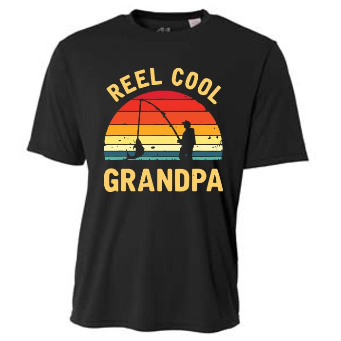 Reel Cool Grandpa Fishing Grandpa Gift Cooling Performance Crew T-Shirt