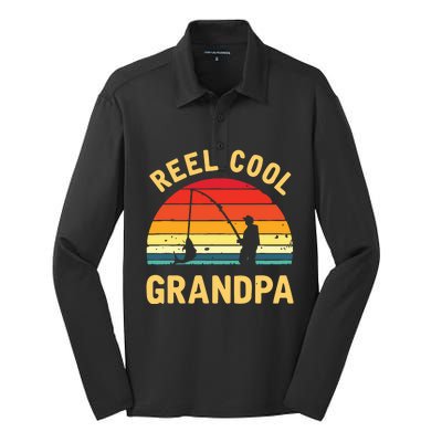 Reel Cool Grandpa Fishing Grandpa Gift Silk Touch Performance Long Sleeve Polo