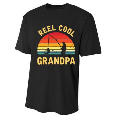 Reel Cool Grandpa Fishing Grandpa Gift Performance Sprint T-Shirt