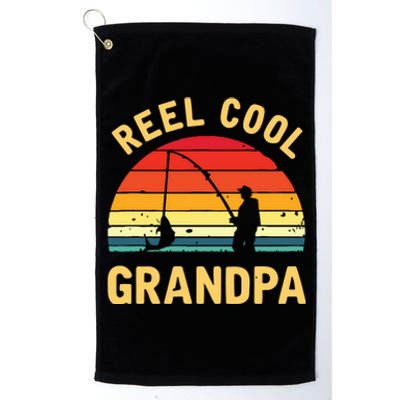 Reel Cool Grandpa Fishing Grandpa Gift Platinum Collection Golf Towel