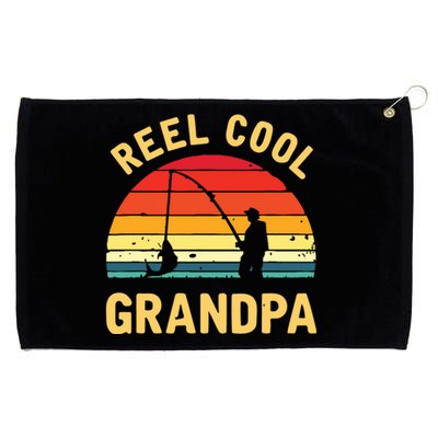 Reel Cool Grandpa Fishing Grandpa Gift Grommeted Golf Towel