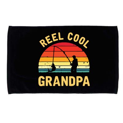 Reel Cool Grandpa Fishing Grandpa Gift Microfiber Hand Towel