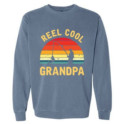 Reel Cool Grandpa Fishing Grandpa Gift Garment-Dyed Sweatshirt