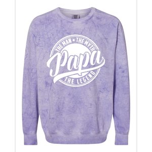 Papa The Man The Myth The Legend Colorblast Crewneck Sweatshirt