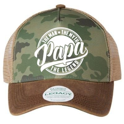Papa The Man The Myth The Legend Legacy Tie Dye Trucker Hat