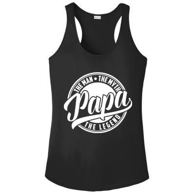 Papa The Man The Myth The Legend Ladies PosiCharge Competitor Racerback Tank