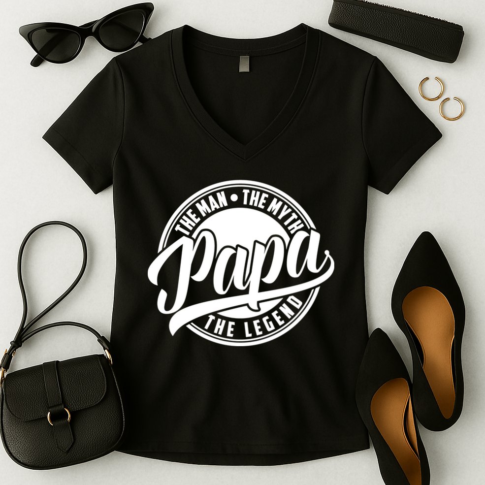 Papa The Man The Myth The Legend Women's V-Neck T-Shirt