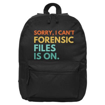 Forensic Files Is On The Forensic Science Mystery Show 16 in Basic Backpack