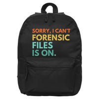 Forensic Files Is On The Forensic Science Mystery Show 16 in Basic Backpack