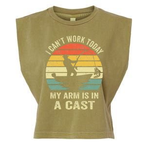 Funny Fisherman I Cant Work Today My Arm Is In A Cast Garment-Dyed Women's Muscle Tee