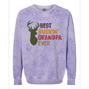 Best Buckin Grandpa Ever Colorblast Crewneck Sweatshirt