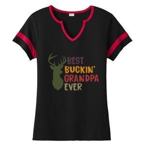 Best Buckin Grandpa Ever Ladies Halftime Notch Neck Tee