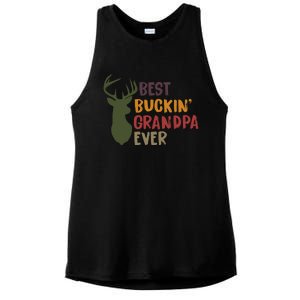 Best Buckin Grandpa Ever Ladies PosiCharge Tri-Blend Wicking Tank