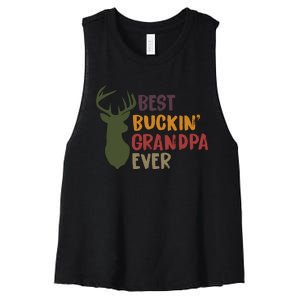 Best Buckin Grandpa Ever Women's Racerback Cropped Tank