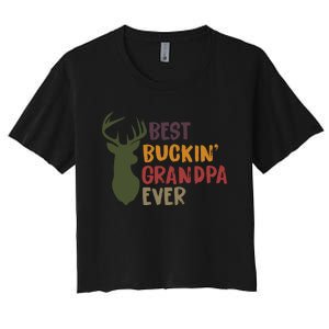 Best Buckin Grandpa Ever Women's Crop Top Tee