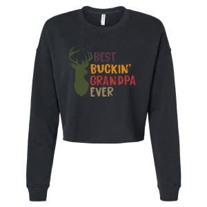 Best Buckin Grandpa Ever Cropped Pullover Crew