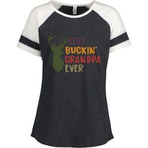 Best Buckin Grandpa Ever Enza Ladies Jersey Colorblock Tee