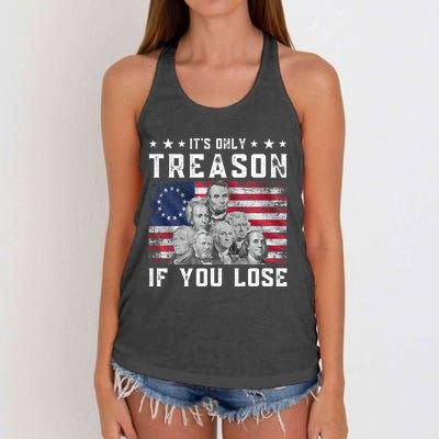 Founding Fathers It's Only Treason If You Lose 4th Of July Women's Knotted Racerback Tank