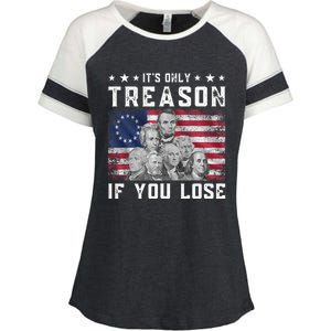 Founding Fathers It's Only Treason If You Lose 4th Of July Enza Ladies Jersey Colorblock Tee