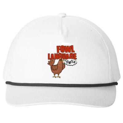 Funny Fluent In Fowl Language Chicken Lover Snapback Five-Panel Rope Hat