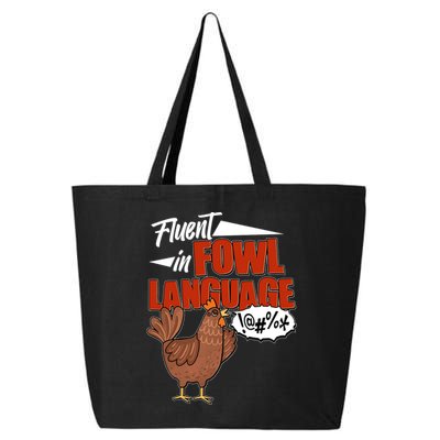 Funny Fluent In Fowl Language Chicken Lover 25L Jumbo Tote