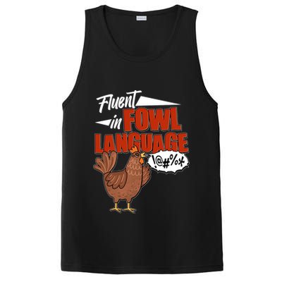 Funny Fluent In Fowl Language Chicken Lover PosiCharge Competitor Tank