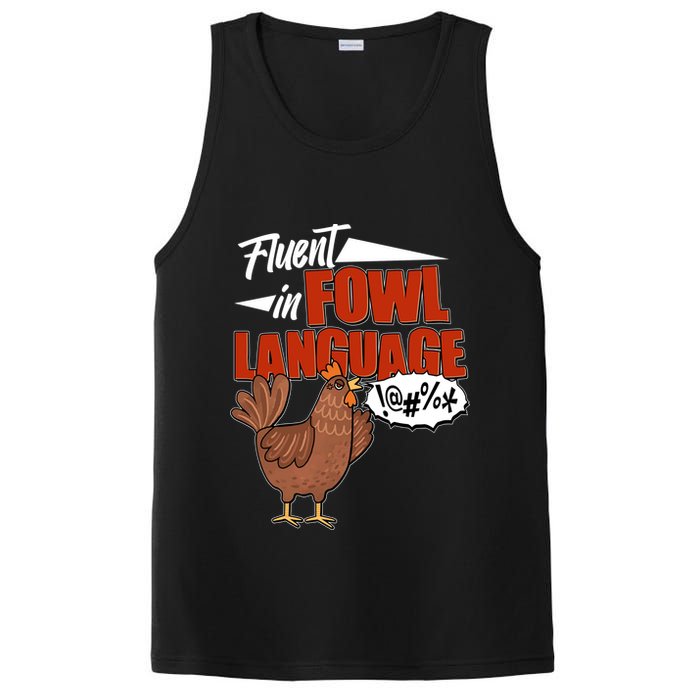 Funny Fluent In Fowl Language Chicken Lover PosiCharge Competitor Tank