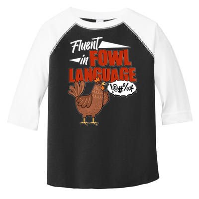 Funny Fluent In Fowl Language Chicken Lover Toddler Fine Jersey T-Shirt
