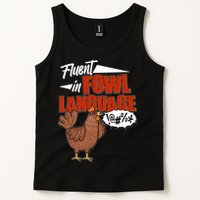 Funny Fluent In Fowl Language Chicken Lover Tank Top