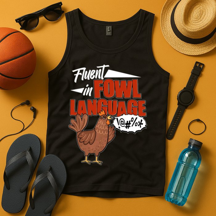 Funny Fluent In Fowl Language Chicken Lover Tank Top