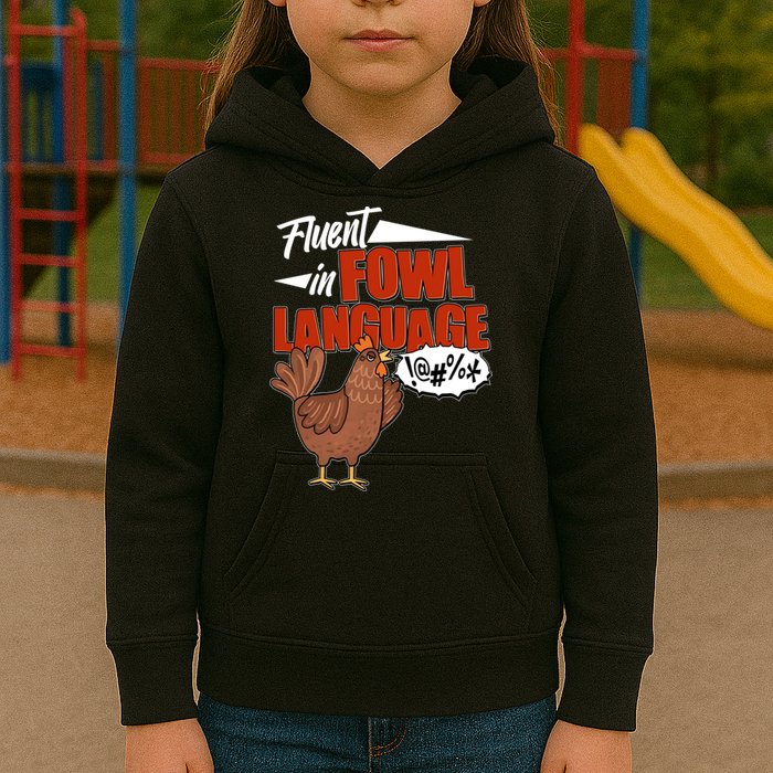 Funny Fluent In Fowl Language Chicken Lover Kids Hoodie