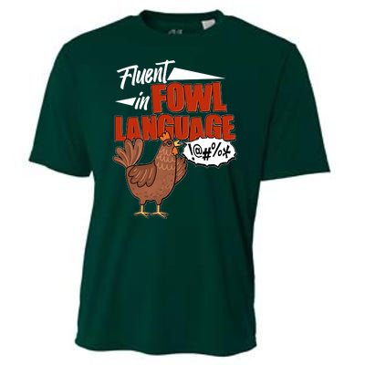 Funny Fluent In Fowl Language Chicken Lover Cooling Performance Crew T-Shirt