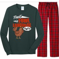 Funny Fluent In Fowl Language Chicken Lover Long Sleeve Pajama Set