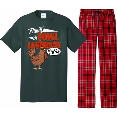 Funny Fluent In Fowl Language Chicken Lover Pajama Set