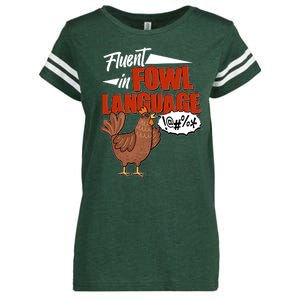 Funny Fluent In Fowl Language Chicken Lover Enza Ladies Jersey Football T-Shirt