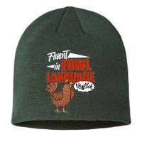Funny Fluent In Fowl Language Chicken Lover Sustainable Beanie