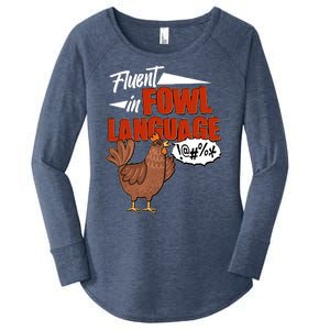 Funny Fluent In Fowl Language Chicken Lover Women's Perfect Tri Tunic Long Sleeve Shirt