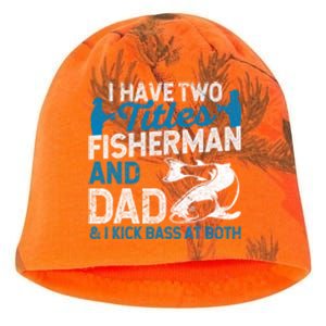 Funny Fishing I Have Two Titles Fisherman And Father Father's Day Gift Kati - Camo Knit Beanie