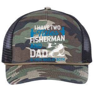 Funny Fishing I Have Two Titles Fisherman And Father Father's Day Gift Retro Rope Trucker Hat Cap