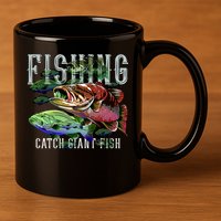 Fishing 11oz C Handle Ceramic Mug